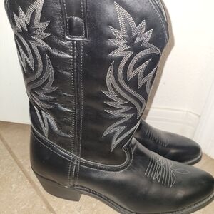 Laredo Black Leather Western Boots